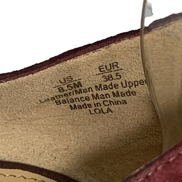 Sam Edelman Lola NWT Block Heel Pumps Size 8.5M Burgundy Leather/Man Mad… - Picture 6 of 8